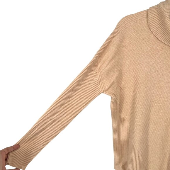 Eileen Fisher Cashmere Rib Knit Cowl Neck Sweater Beige Cream Size Medium - Picture 5 of 12